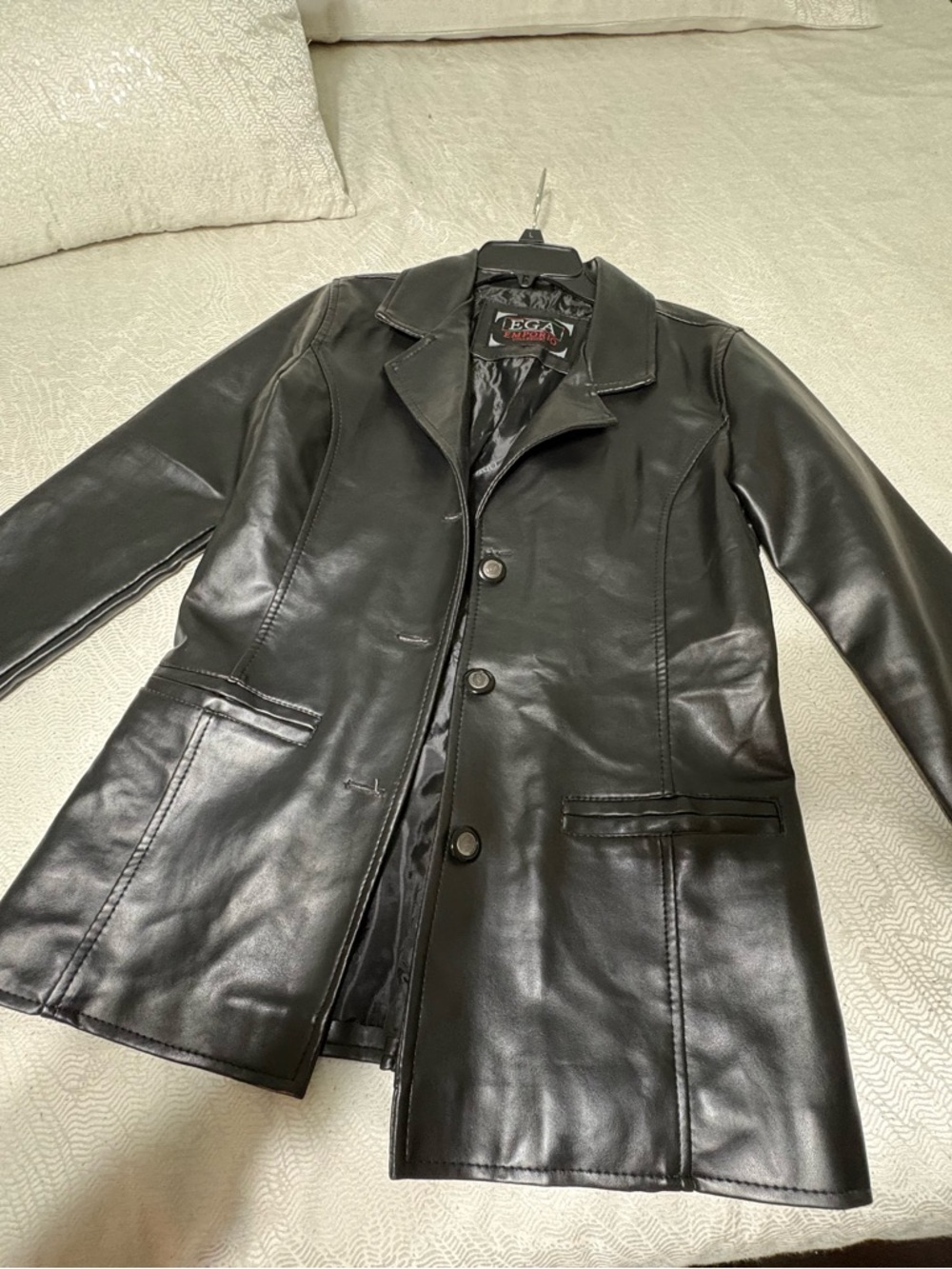 EGA IMPORIO Leather Black Men's Button-Front Jacket